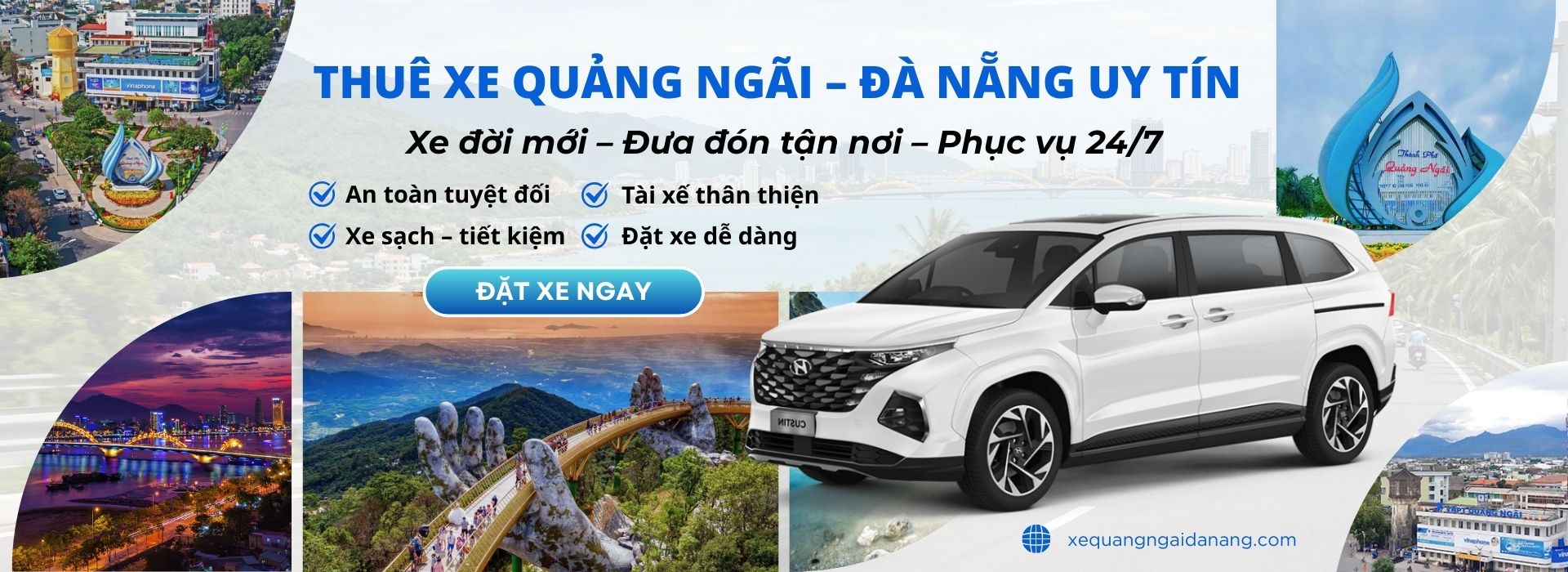 Dịch vụ thuê xe Quảng Ngãi đi Đà Nẵng uy tín, giá tốt
